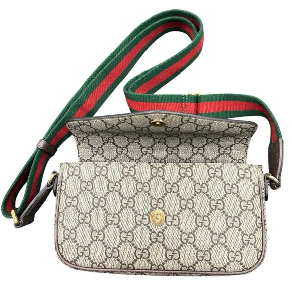 Gucci Ophidia Pochette in Beige and Ebony Supreme GG Canvas Shoulder Bag - Picture 3 of 7